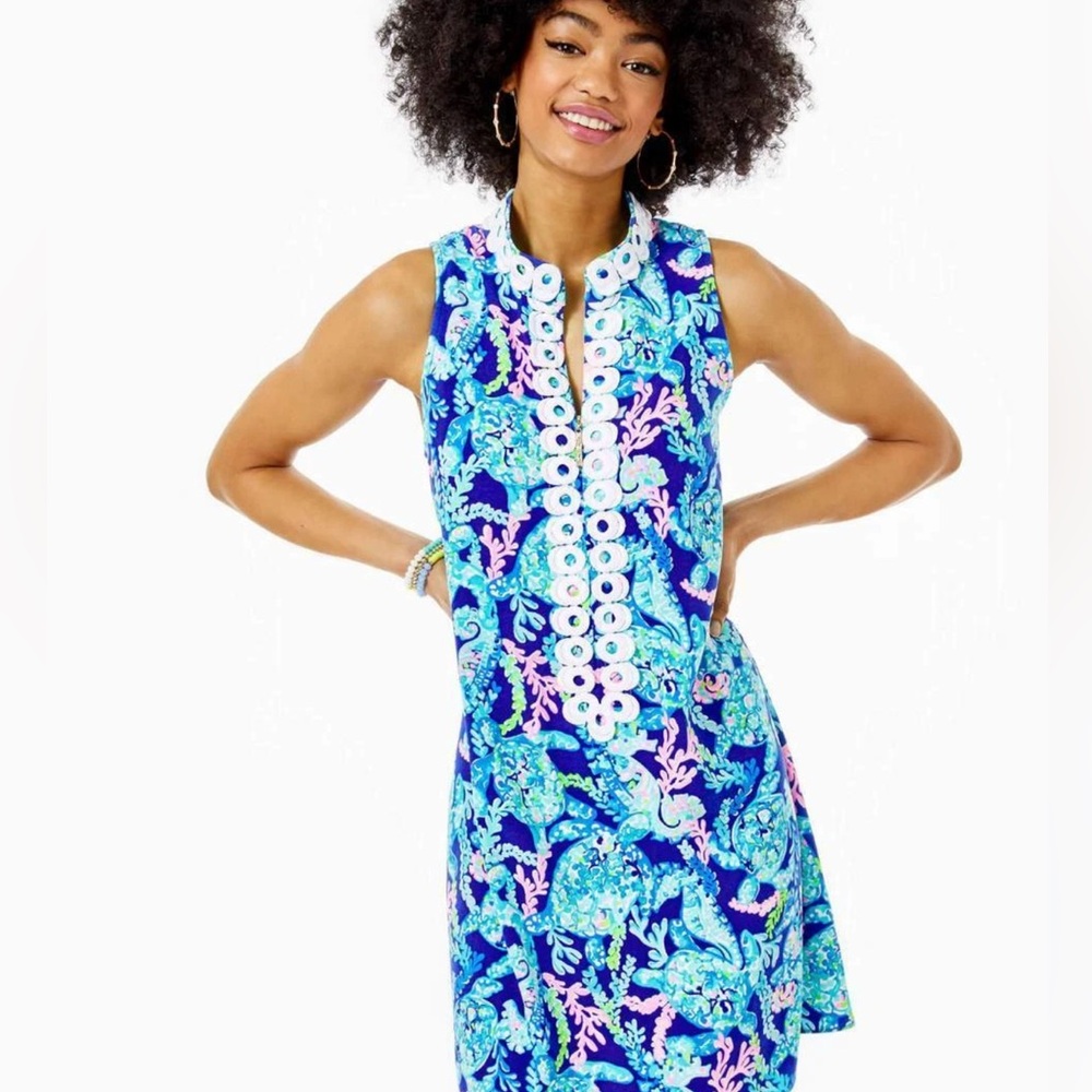 Lilly Pulitzer 
Jane Shift - Corsica Blue Turtle Villa